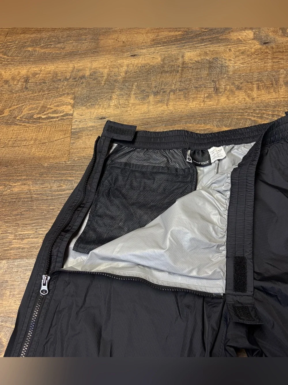Marmot Precip Nylon Rain Pants Men's Large Black Full Side Zip Hiking